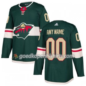 Minnesota Wild Custom Adidas 2017-2018 Groen Authentic Shirt - Mannen